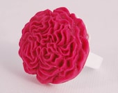 Ring White Filigree Adjustable Band Hot Pink Flower Girl Gifts for Her Under 10
