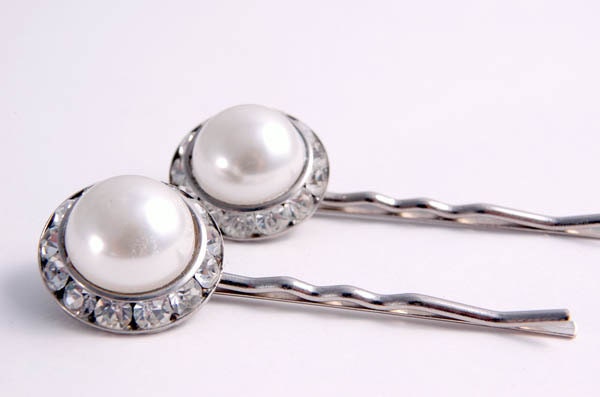 Accessories,  Rhinestone Hair Pins  Pearl Crystal Bridal Hair Piece, Jewelry Gifts for Her Under 20 Repurposed