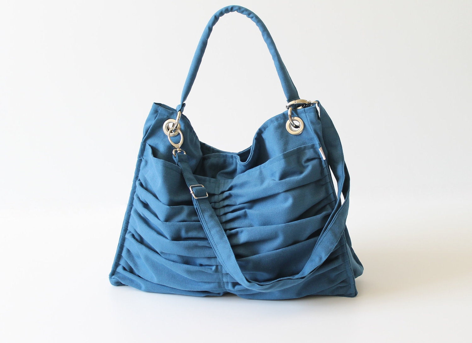 Diaper Bag / Euphoria in Teal / Outside Pockets / Pleated Bag / Shoulder Bag / Travel Bag / Large / Cross Your Body / Choose your Color