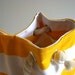Sailor Tote Bag --for market or beach or gym-- -yellow and white bold striped, X-Large and cotton rope straps-