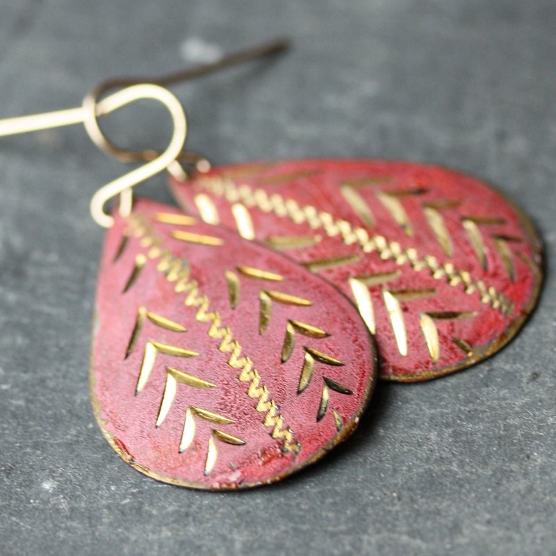 Vintage Metal Teardrop Earrings - Taj Grande Earrings