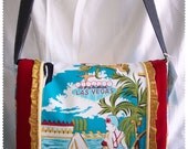 Clearance Retro Vintage Las Vegas Silk Velvet Polka Dot Dots Purse Tote Handbag Messenger Bag