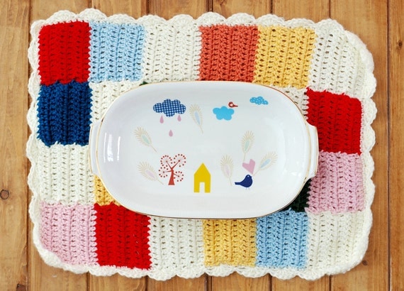 SALE Little house in the countryside large serving platter