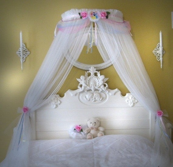 Disney Princess Fairy Bed Canopy Girls Bedroom Netting Romantic M2M ...