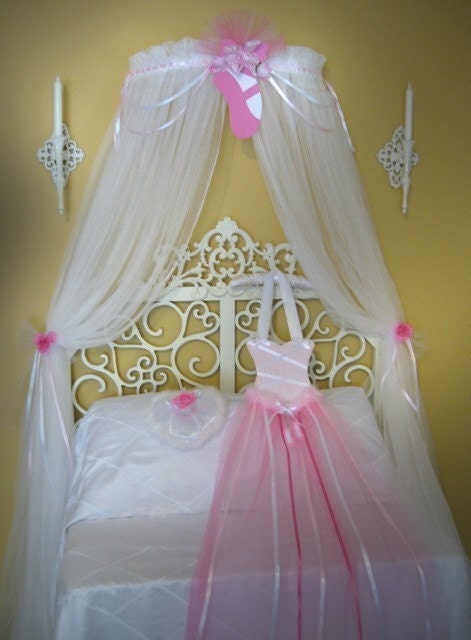 ... Fairy Bed Canopy Crown Ballet Style Netting Girls Bedroom Sale