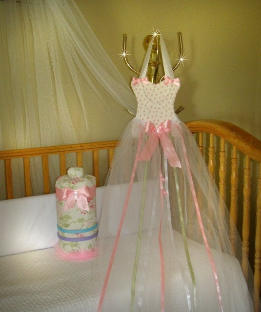 Crown Princess Bed Canopy Pink Petite Bows with sheers SALE