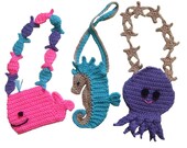 Purse Crochet Pattern, Ocean Friends Purses, Digital Download - CrochetVillage