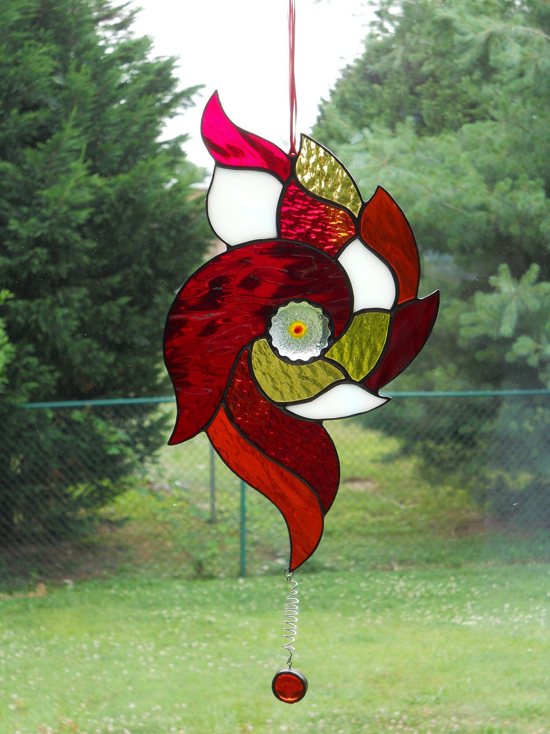Stained Glass Red Nautical Suncatcher