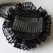 Fascinator, Hair Piece, Black, Hair Comb,Feather,  Vintage Buttons, Lace, Statement, Cocktail Hat