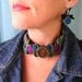 Felt Necklace, Zipper Necklace, Statement Necklace, Multi Color, Handmade, Felted Wool, Recycled, Vintage Zippers