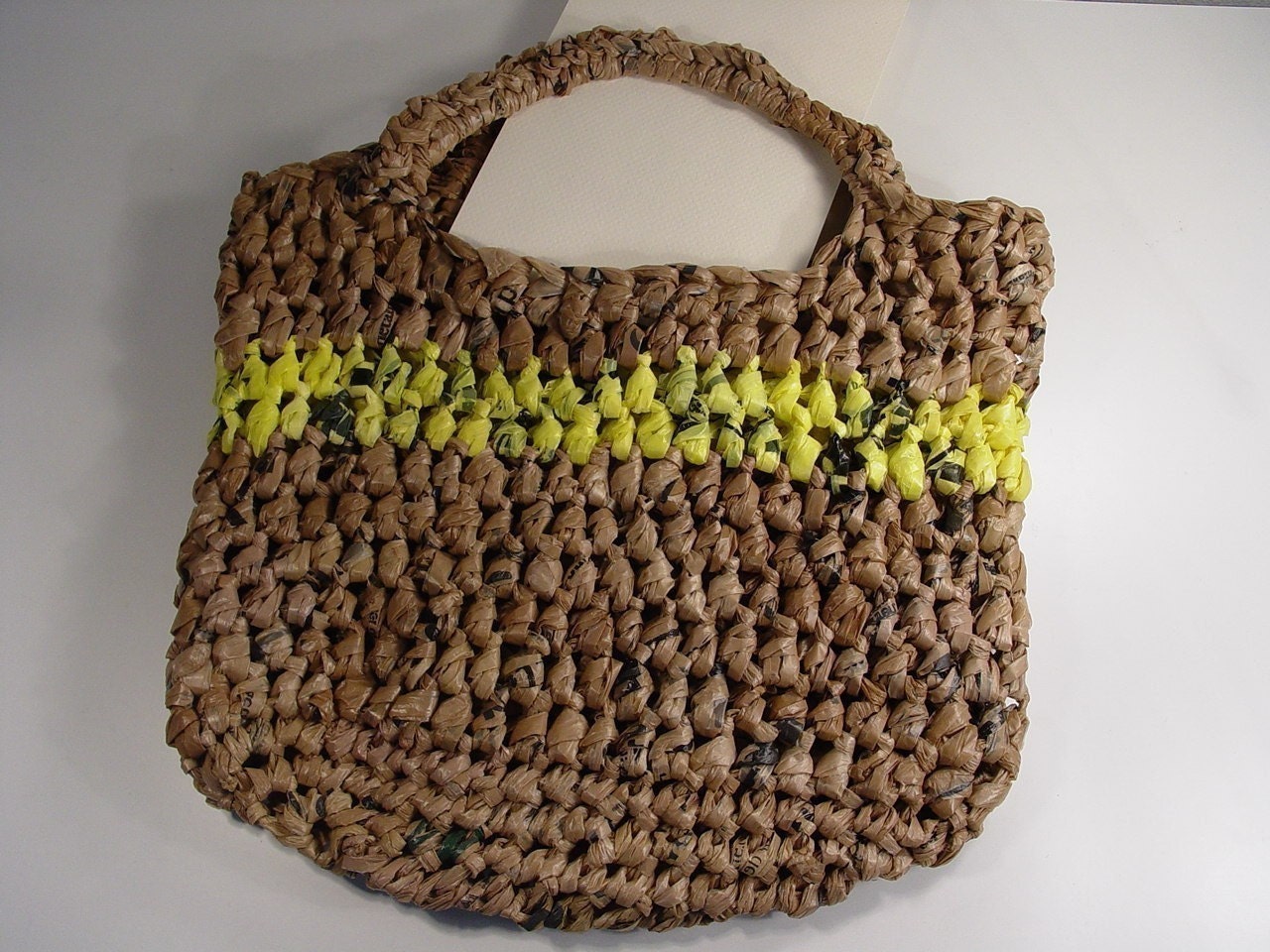 Recycled Plastic Bag Tote, crochet pattern pdf