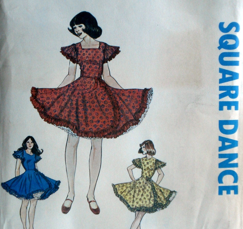 Vintage Square Dance Dress Pattern Authentic by ThePlayfulNeedle