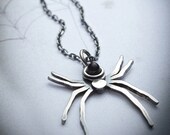 WIDOW-silver spider necklace