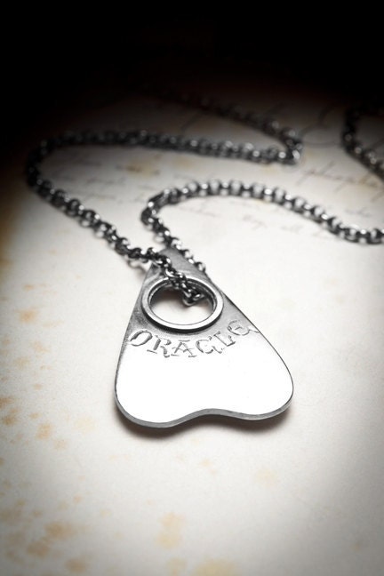 ORACLE-silver ouija board marker necklace