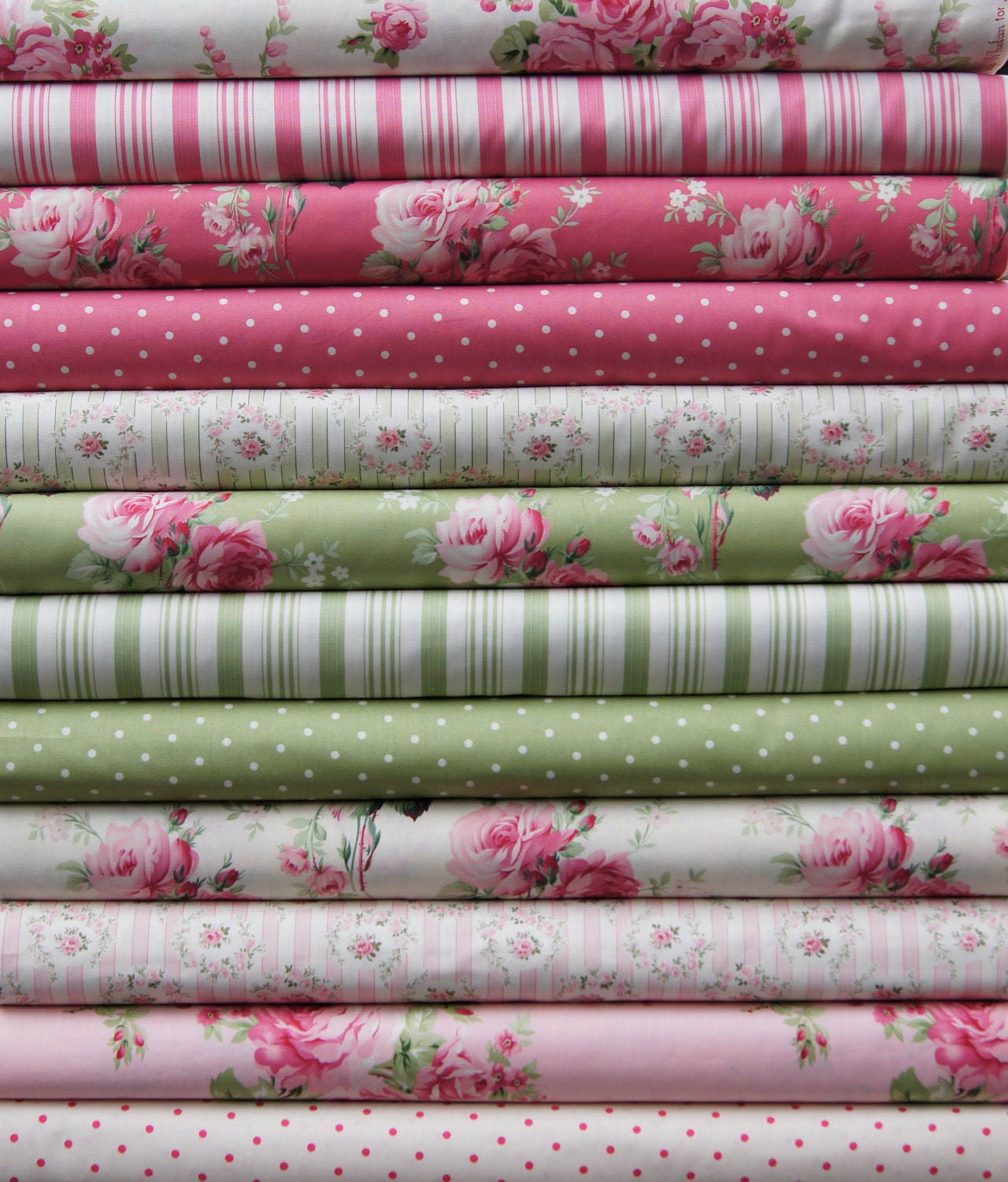 Barefoot Roses Legacy by Tanya Whelan Fat Quarter Set, WHOLE Collection
