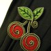 Felt and zipper cherry brooch