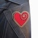Red felt and zipper heart brooch