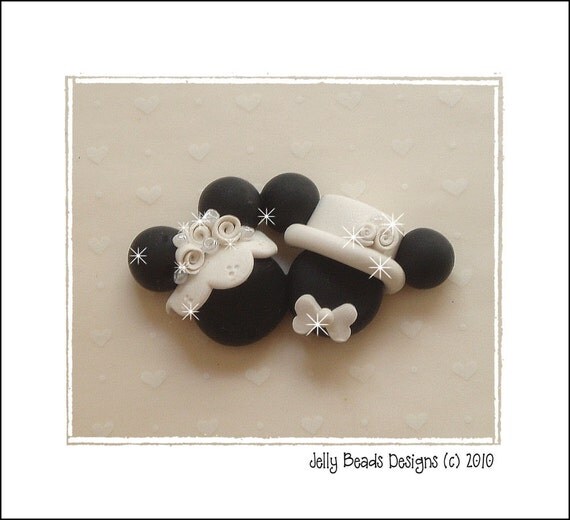 Wedding Minnie and Mickey bead/bow center
