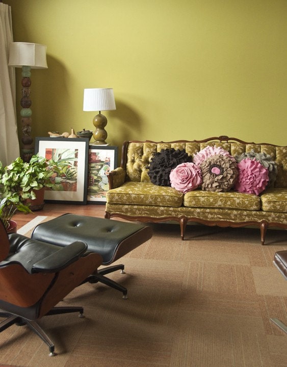 Custom color ruffle rose pillow MEDIUM - as seen on Apartment Therapy
