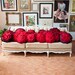 Red Ombre Ruffle Rose Pillow - Large