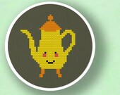 Cheerful Teapot. Cross Stitch Pattern