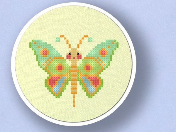 Colorful Butterfly. Cross Stitch PDF Pattern