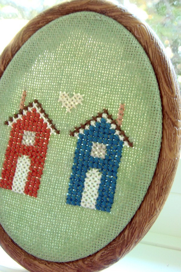 Next Door Neighbors. House Cross Stitch PDF Pattern