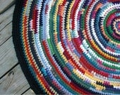 Round Rag Rug Multi Color 46 Inches