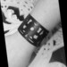 Black Leather Cuff - Cathedral Filigree Design - goth emo bdsm