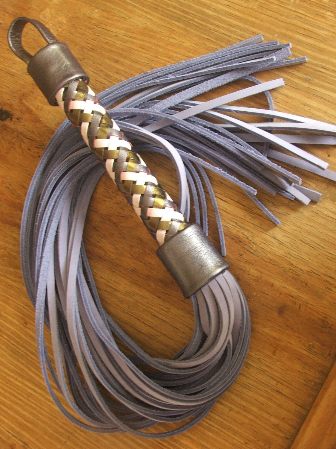 Purple Leather Whip Flogger,  BDSM fetish bondage