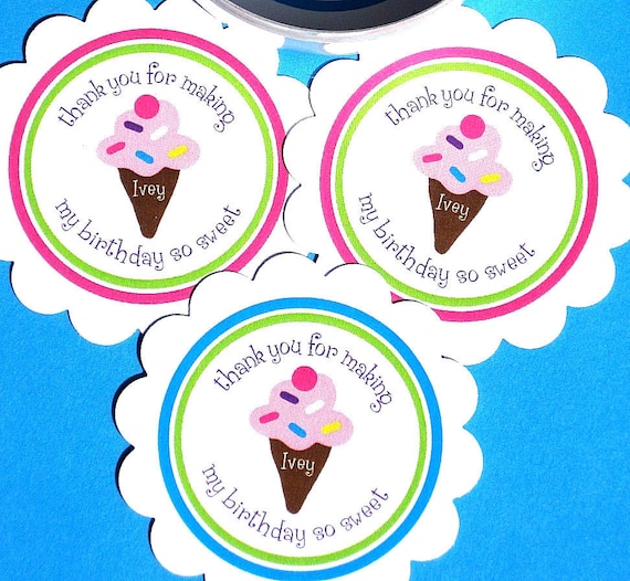 Items similar to PRINTABLE Ice Cream Cone Labels for Stickers, Tags