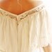 Angel hippie chic Bohemian tunic from Mexico cotton gauze crochet unique style v neck 2 layers