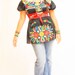 Citlalli Mexican embroidered dress black mini dress floral boho embroidery tunic