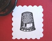 Sewing Thimble  Rubber Stamp Photopolymer - Handmade by BlossomStamps