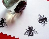 Bee Rubber Stamp -  Handmade Rubber Stamp by BlossomStamps