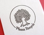 Please Recycle Tree Rubber Stamp - Handmade by BlossomStamps