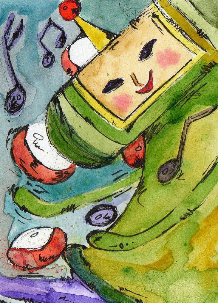 Katamari Damacy - Naa Na Na Na Na Na Naa - Print of Original Watercolor and Ink Illustration - Painting Reproduction