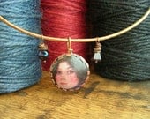 Choker Necklace with recycled tin bead. Whisky Klimt.