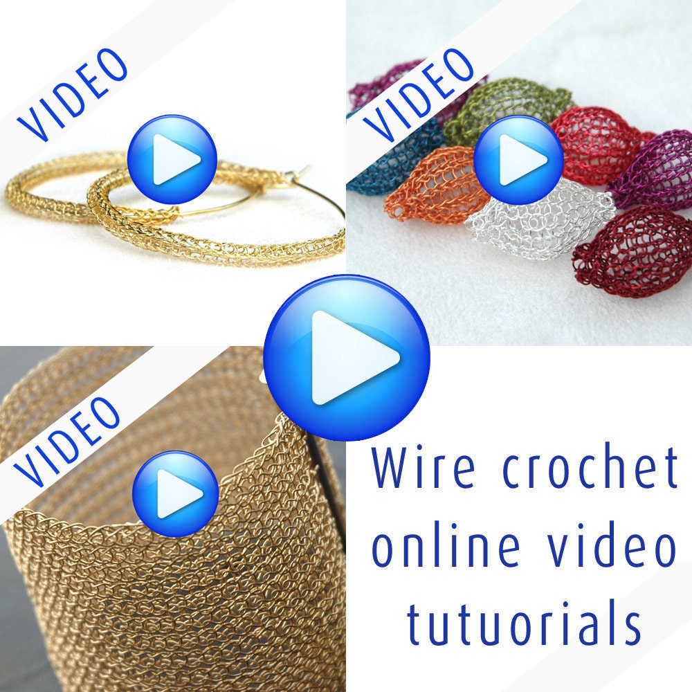 3 video tutorials for the price of 2 , PDF Tutorial, DIY Pattern, Crochet Beads, Wire Crochet Jewelry, DIY Tutorial,