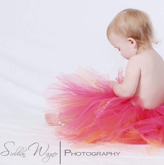 Hot Pink tutu, Baby girl sizes newborn, 3,6,9,12,18.24 months, Birthday dress up and photo prop, you choose size- TROPIC TWIST