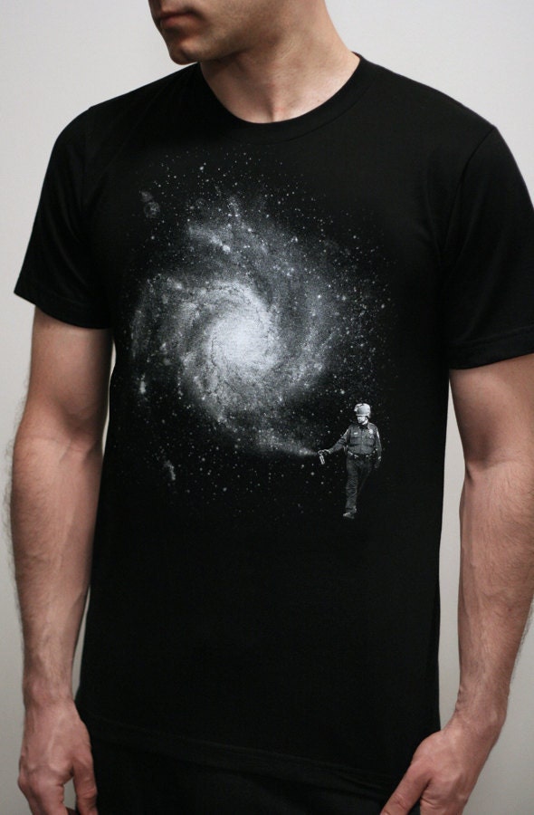 Galaxy Cop - Mens t shirt / Unisex t shirt ( Galaxy t shirt , Space shirt , Pepper spray cop)