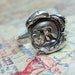 Wax Seal Handstamped Initial Ring, Silver Wax Seal Monogram Jewelry, Custom Capital Letter, 4 5 6 7 8 9 10 11 12 13 14 15 and Half Sizes