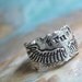 Rustic Jewelry Rustic Ring, Rustic Wings Ring TRUST, in Rustic Reclaimed Fine Silver, Custom Sizes 4 5 6 7 8 9 10 11 12 13 14 Whole and Half