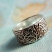 Ocean Jewelry, Silver Beach Ring, Fine Silver Nautical Coral Reef Ring, Ocean Coral Ring, Custom Size Band 4 5 6 7 8 9 10 11 12 13 14 15