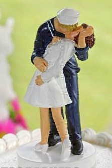 Military USN   Navy Sailor Kiss Bride Wedding Cake Topper