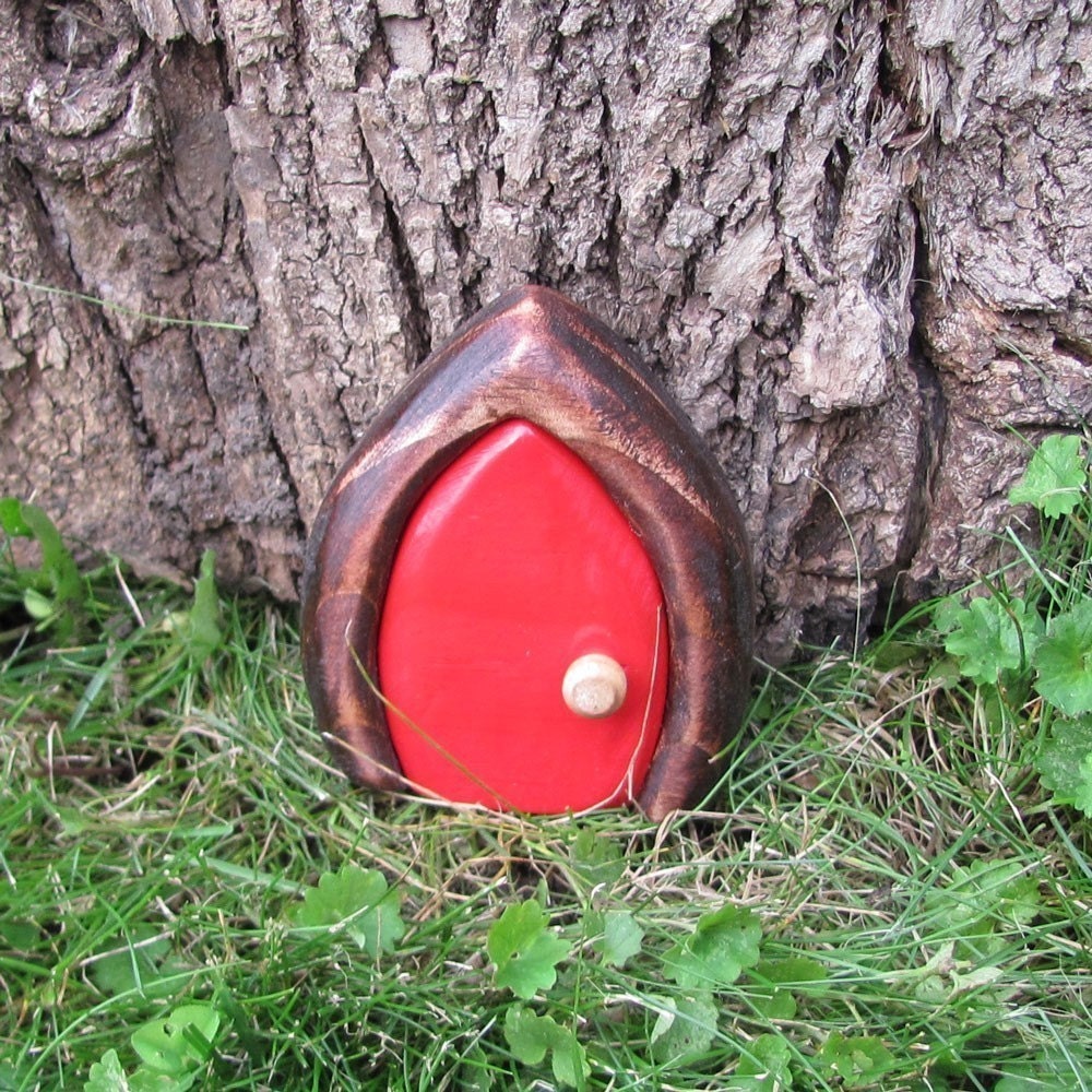 Red Mini Gnome door  Fairy Door / faerie door