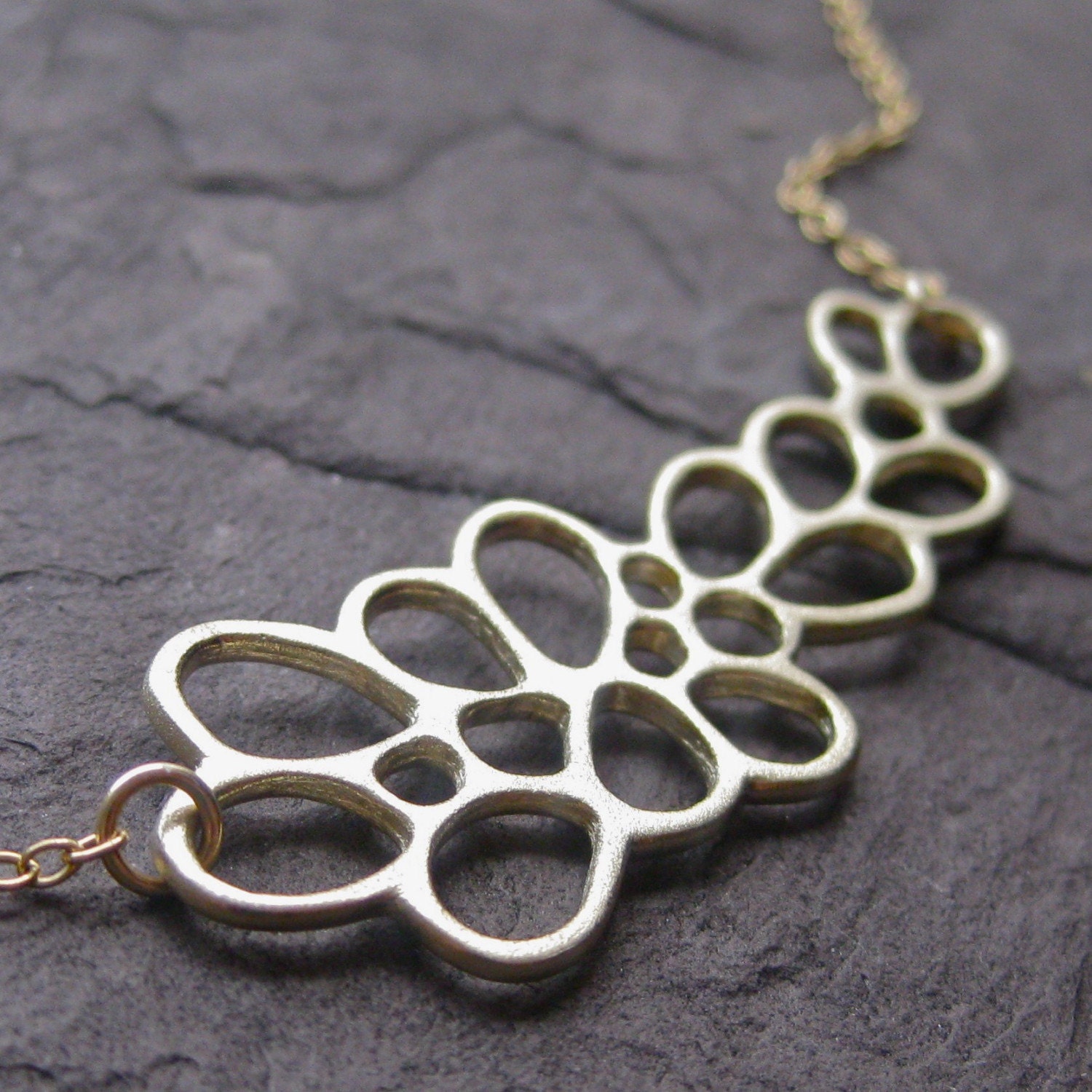 SALE: Lichen Necklace in Recycled Yellow Gold