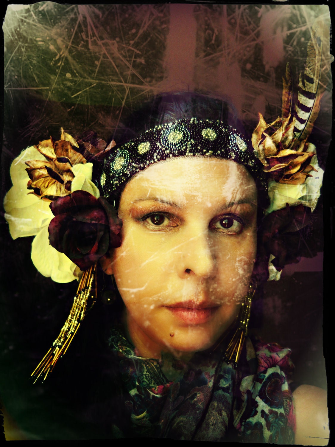 Pan - Deluxe Performance Costume Tribal Fusion Faerie Headdress - Headband Style