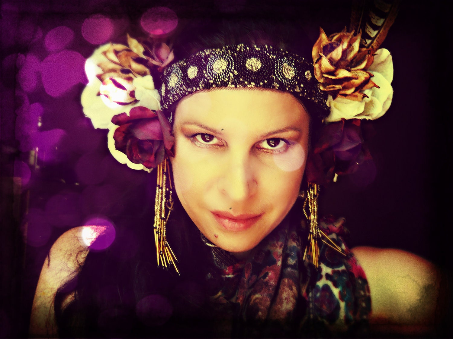Pan - Deluxe Performance Costume Tribal Fusion Faerie Headdress - Headband Style