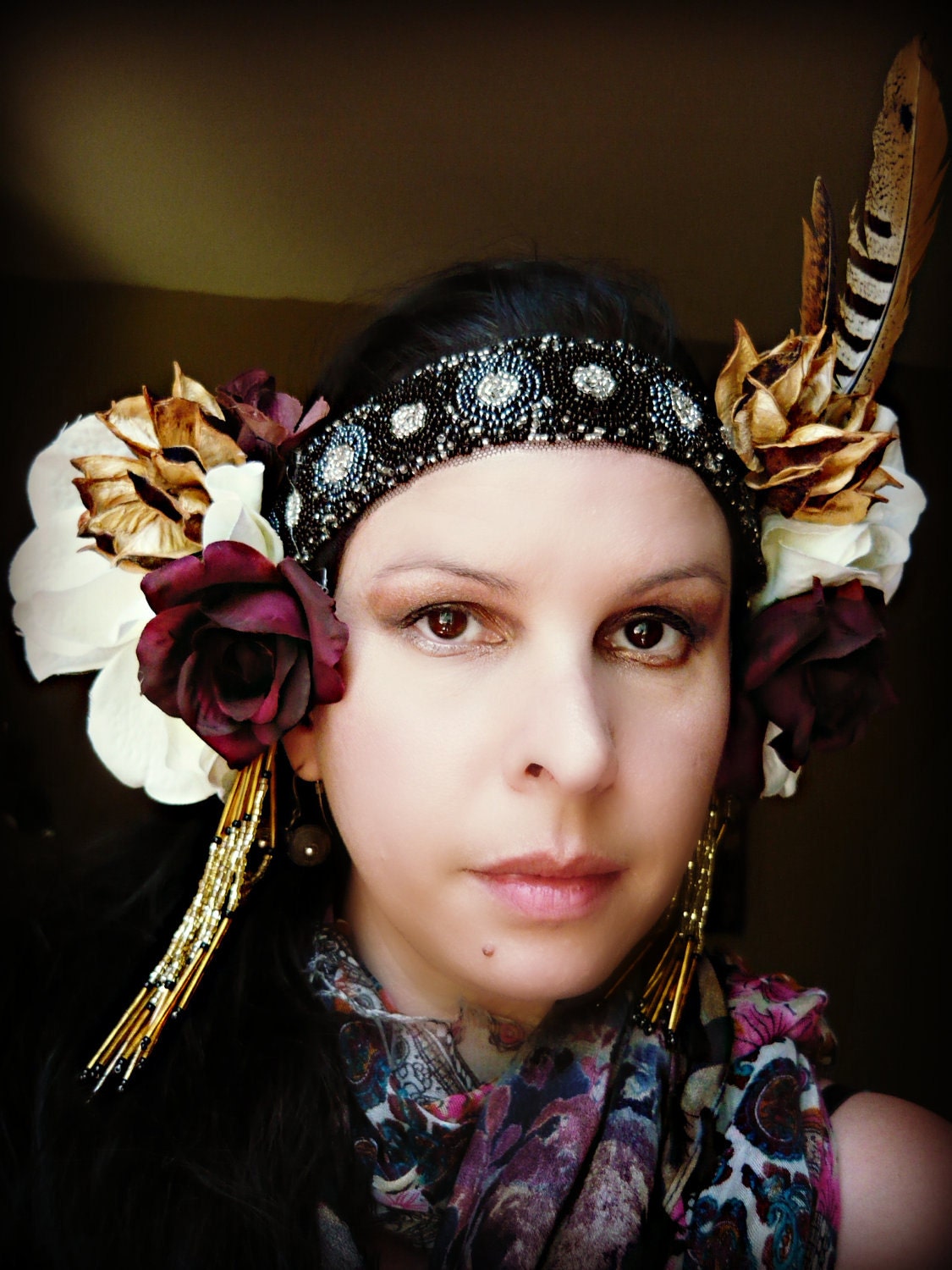 Pan - Deluxe Performance Costume Tribal Fusion Faerie Headdress - Headband Style